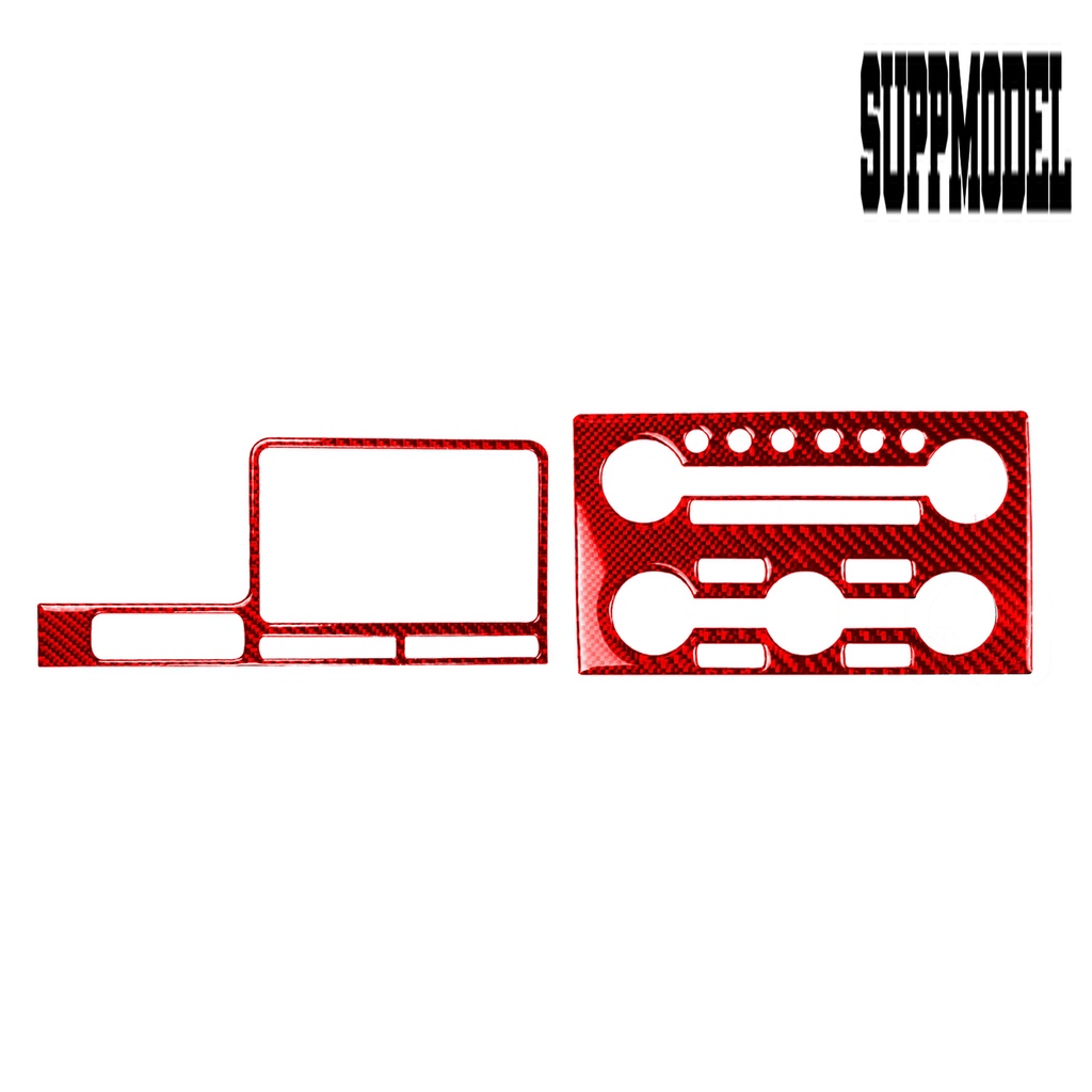 Suppmodelx 2Pcs / Set Stiker Panel Dashboard Mobil Anti Gores Bahan Carbon Fiber Merah Untuk GTR R35 2008-2016