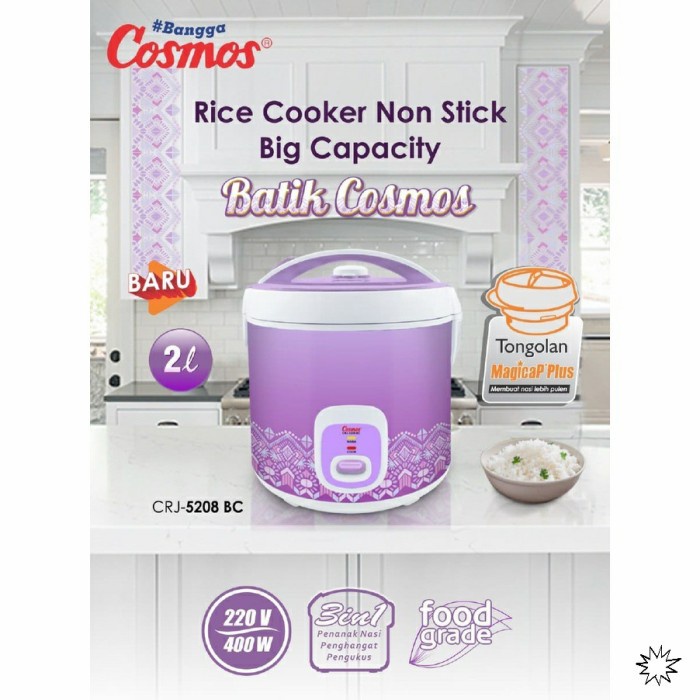 Magic Com Rice Cooker Cosmos 2 Liter 2L CRJ 5208 BC 5208BC Batik