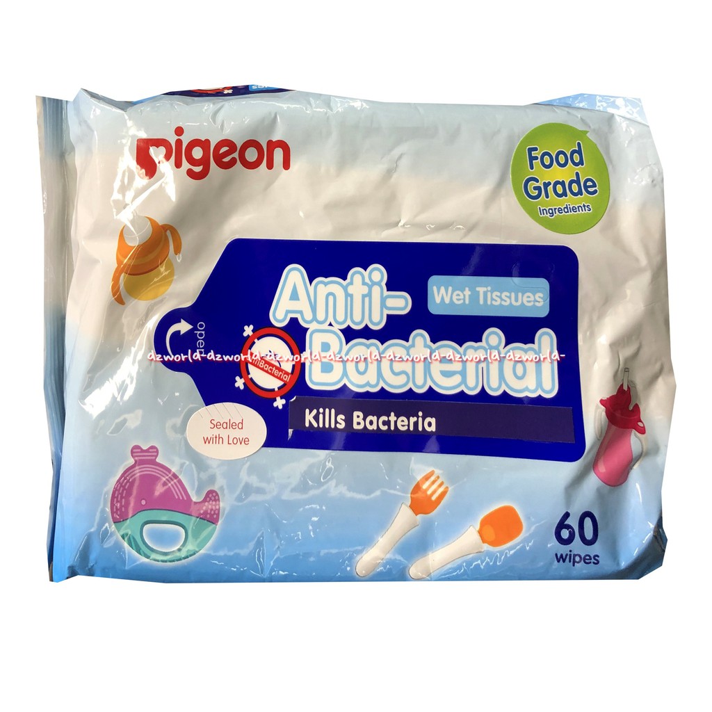 Pigeon Anti Bacterial Food Grade 60pcs Tissue Pigen Pigeon Anti Bacterial Baby Wet Tissue 60 Sheets