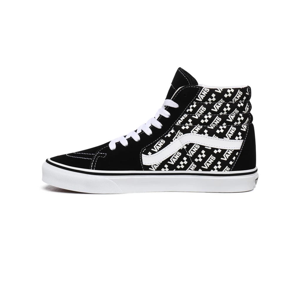 SEPATU VANS OFF THE WALL | SK8 HI LOGO REPEAT BLACK TRUE WHITE