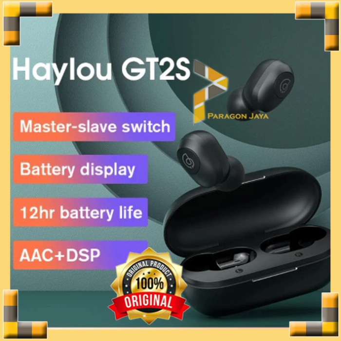 Haylou GT2S TWS AAC Wireless Earphone Headset Earbuds Bluetooth - Hitam