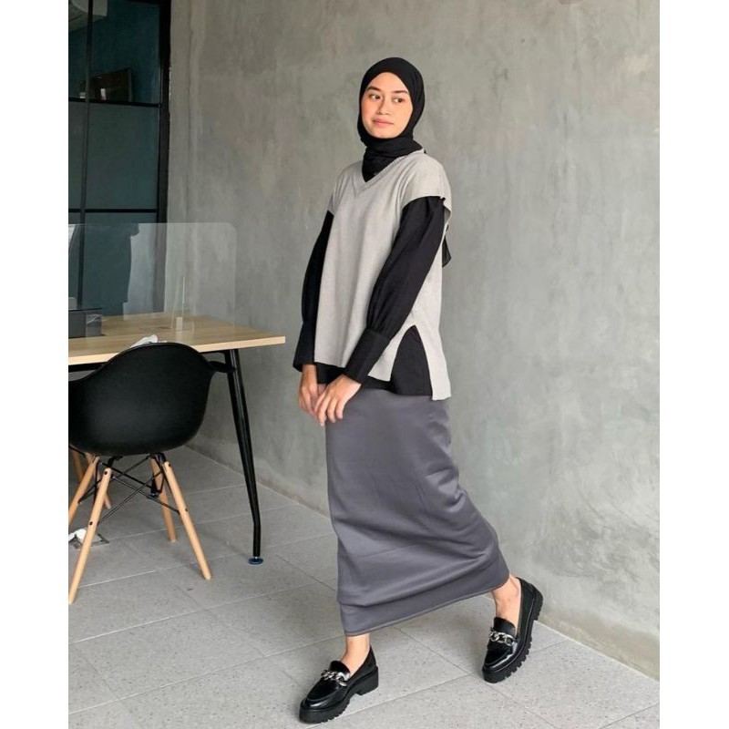 Rok Span Scuba Panjang Premium / Rok Span Maxy Premium