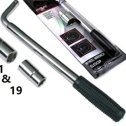 KUNCI RODA BAN SERBAGUNA L BISA PANJANG PENDEK UK BAUT 19 & 21 / KUNCI L BAN MOBIL オ