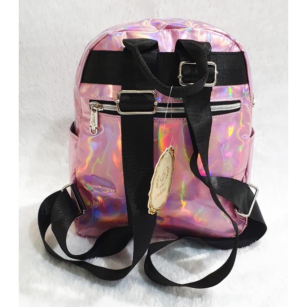 PROMO TERMURAH CUCI GUDANG Tas Ransel Fashion Hologram Magic Girls Cantik High Quality Import ( Medium 12&quot; )