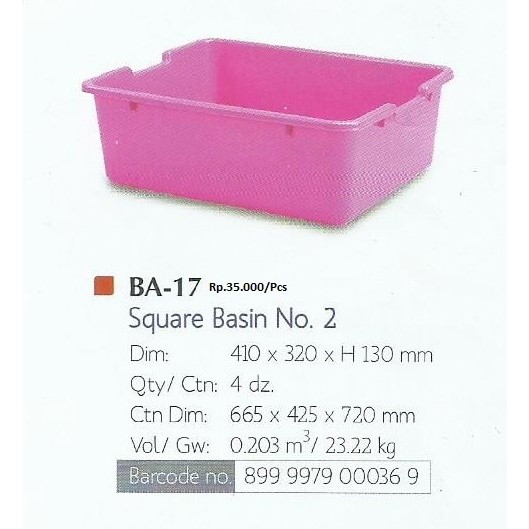 Baskom Segi Lion Star No.2 Serbaguna