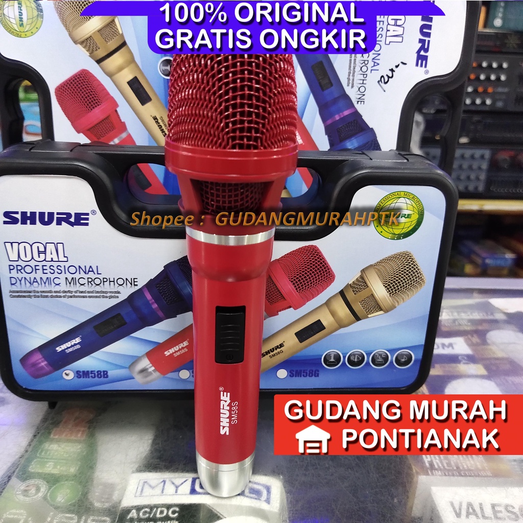 Mic Shure Sepul besar Suara Mantap nyaring dan bersih WARNA WARNI COLORFUL SM58SGB