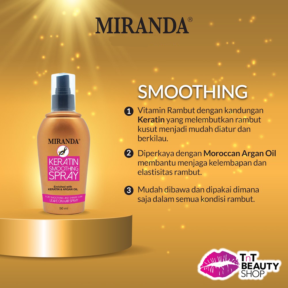 Miranda Keratin Smoothing Spray 50ml - Perawatan Rambut - Vitamin Rambut-1