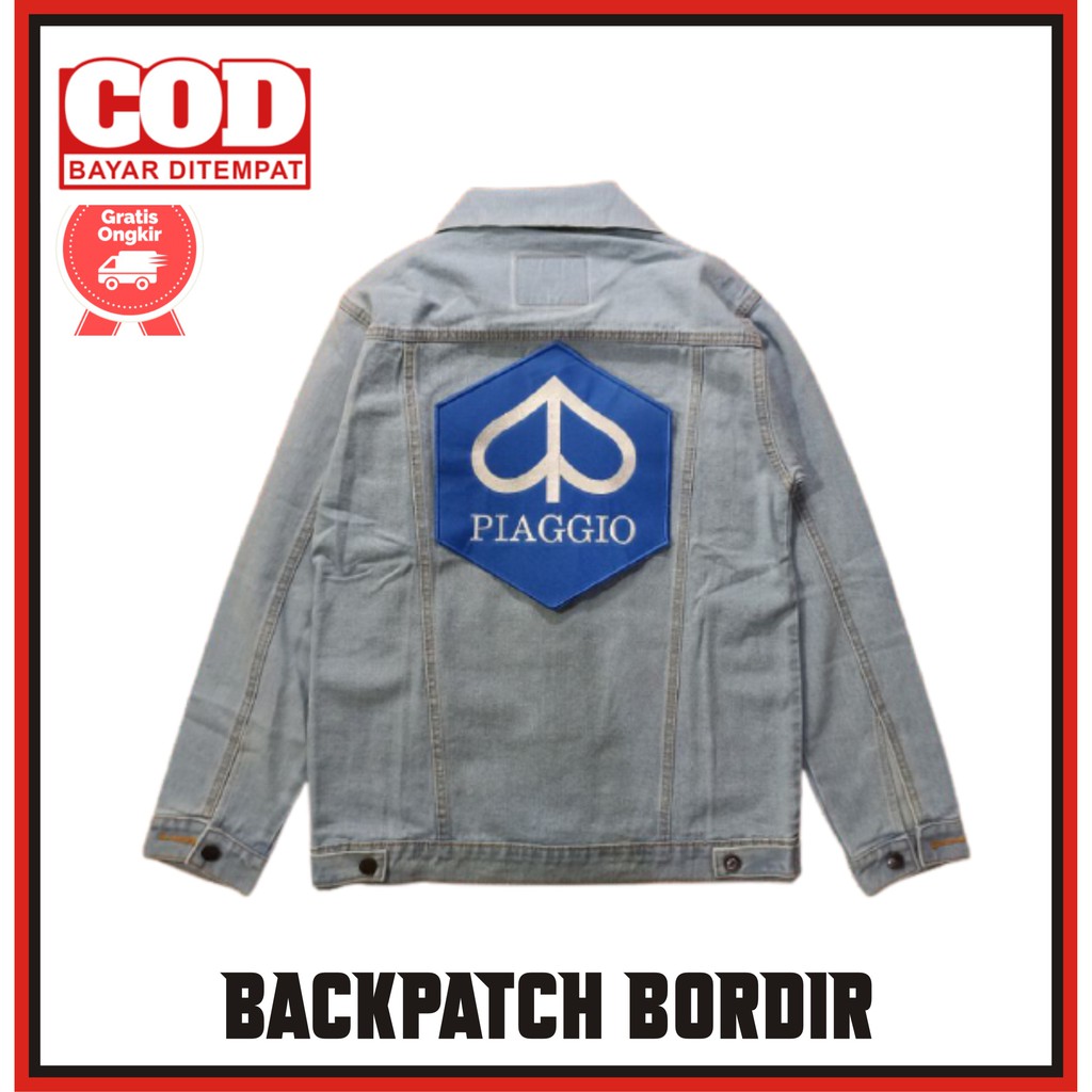 Backpatch Patch Bordir Besar Emblem Jaket Punggung Big Patch Motor Vespa Piaggio