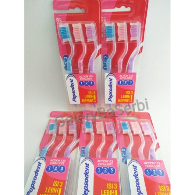Pepsodent Sikat Gigi Soft Silver Charcoal Action 123 Triple