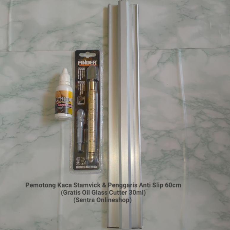 

GCA Pemotong Kaca Merk Finder & 60cm Penggaris Anti Slip(Paket 2 in 1)✼ (Laris)Ready stok ➳