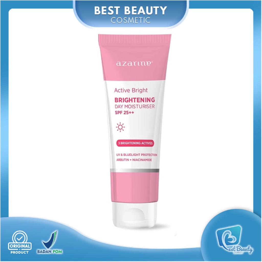 ★ BB ★  Azarine Active Bright SERIES Treatment - Brightening Day Moisturiser SPF 25++ - Night Moisturiser 20gr - Brightening Creamy Facial Foam 50gr