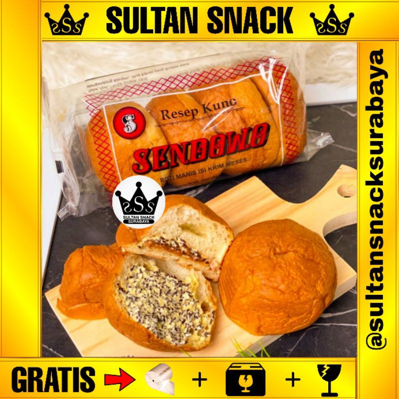 

SULTAN SNACK Roti / Kue Sendowo Resep Kuno Isi Krim Meses Coklat / Cokelat Mentega