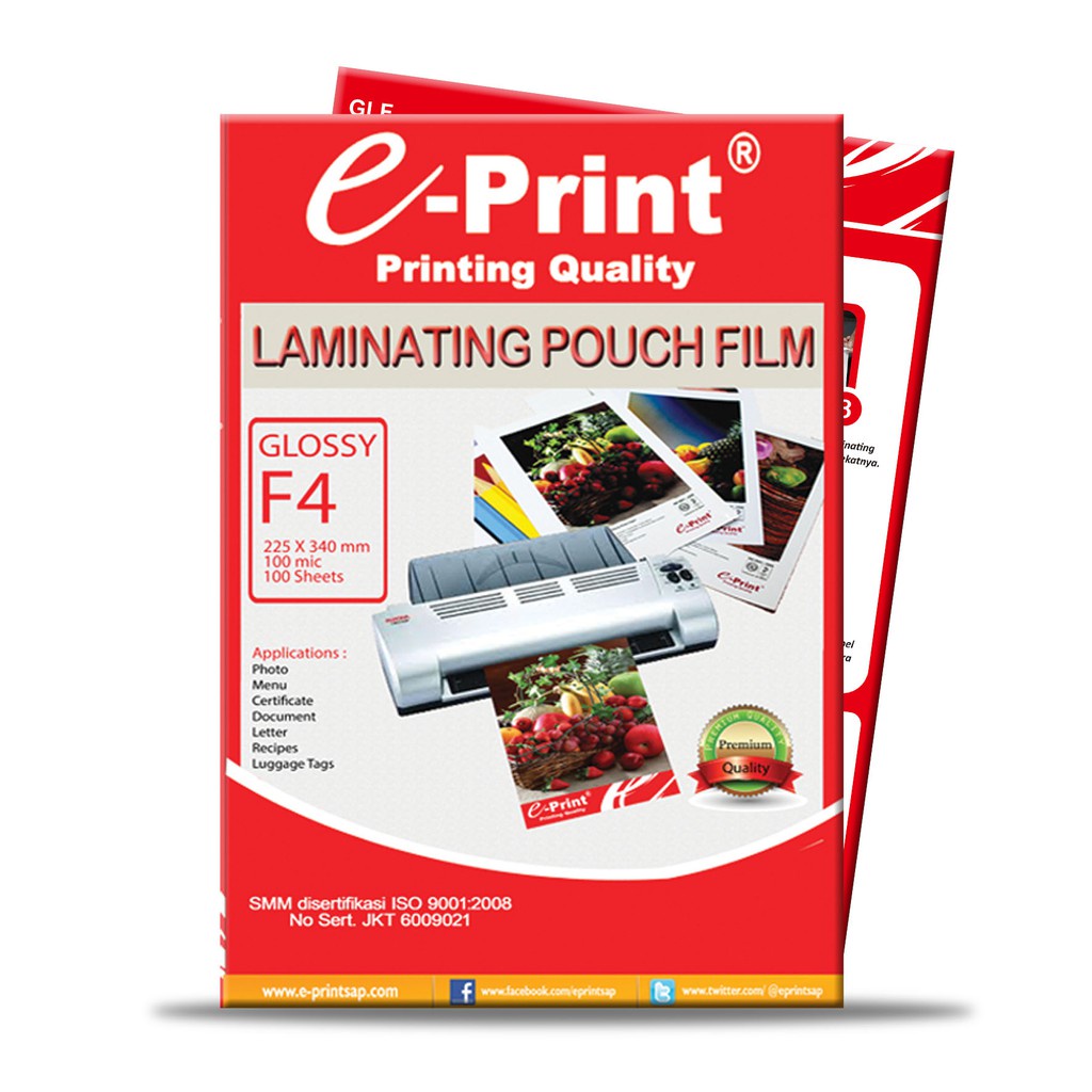 

PLASTIK LAMINATING FOLIO/F4 E-PRINT