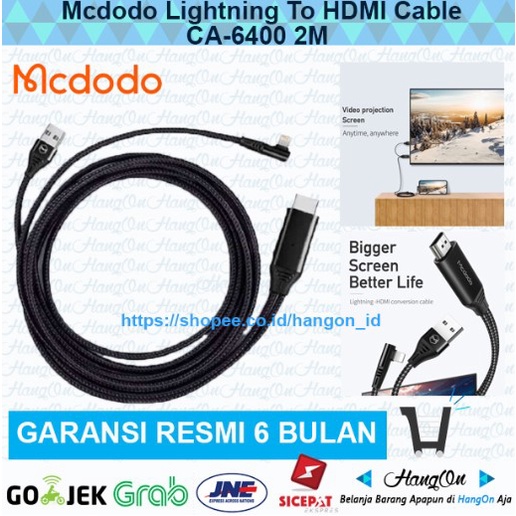 Mcdodo CA-6400 Kabel Lightning Cable 4K Converter TV 90 Degree Design 2M