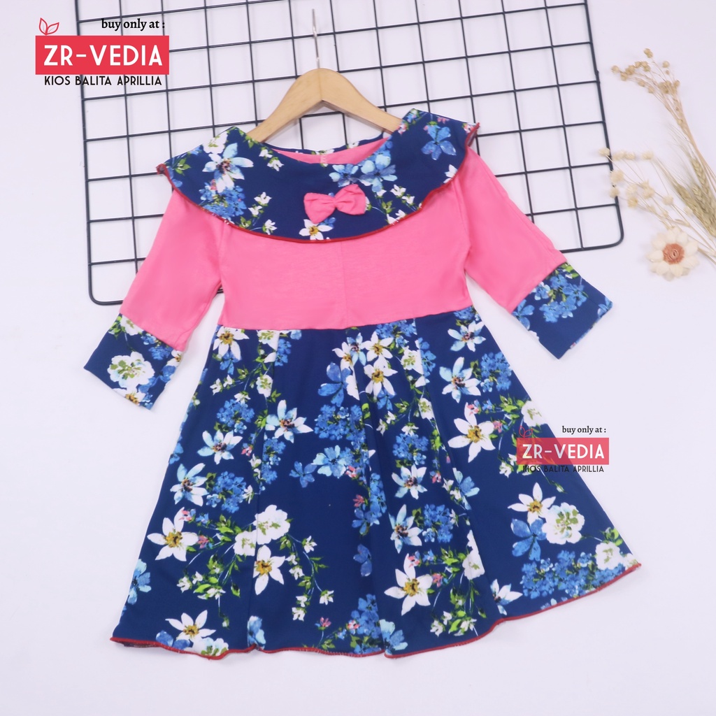 Dress Yumna uk 1-6 Tahun / IMPORT Dres Lengan Panjang Baju Anak Perempuan Pakaian Grosir Gaun Pesta