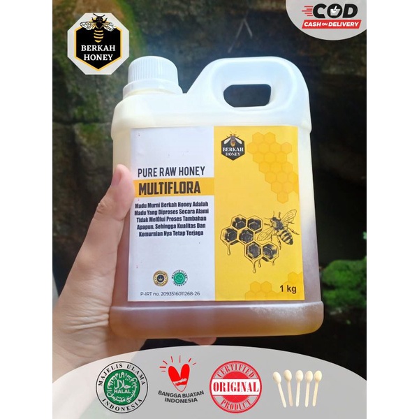 

MADU MURNI 1KG MULTIFLORA BERKAH HONEY FREE BUBBLE WRAP JAMINAN ASLI