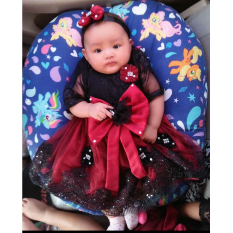 Rara Gaun pesta anak dress anak bahan brokat tile sprinkle