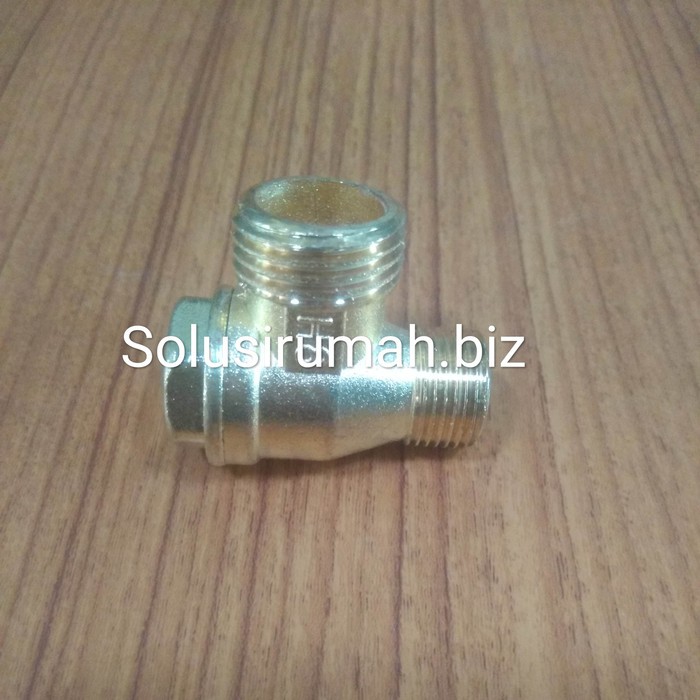 TEE DRAT KUNINGAN KOMPRESOR LAKONI CABANG 3 DRAT 1/2 X 3/8 NEPEL