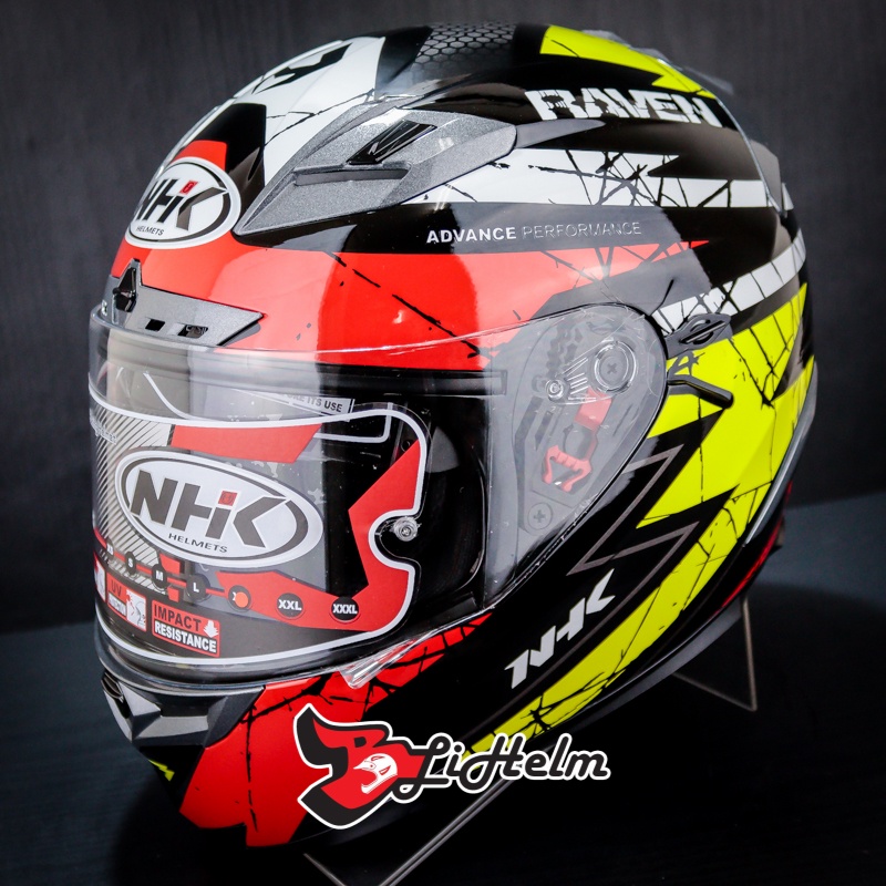 NHK HELM RX9 RAVEN | BLACK RED YELLOW | RX-9 DOUBLE VISOR
