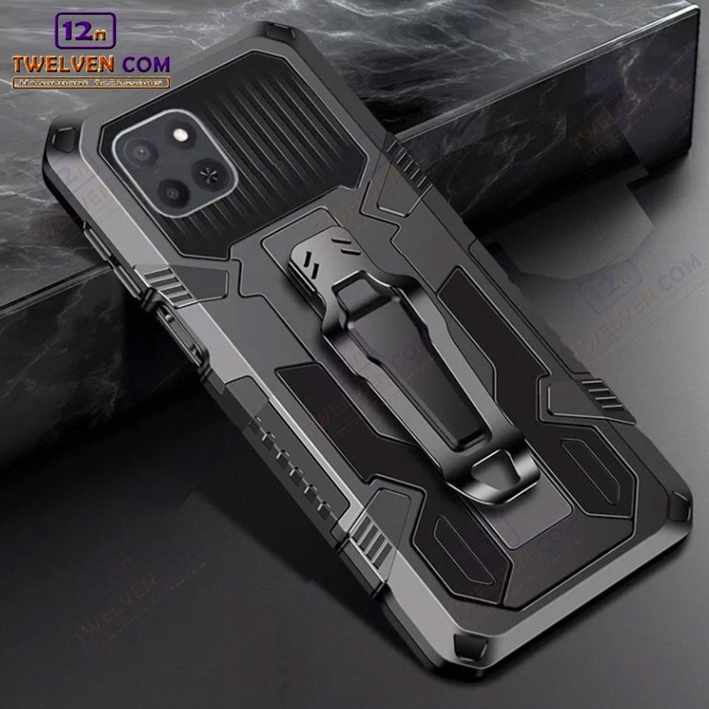 Case Shockproof Infinix Smart 6 HD Armor Hardcase Stand Clip