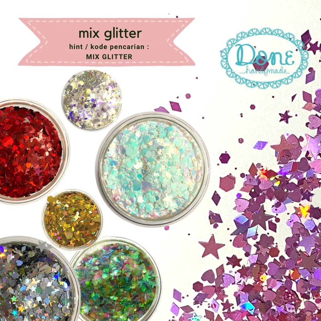 Star glitter hexagon glitter heart mix glitter make up nail art