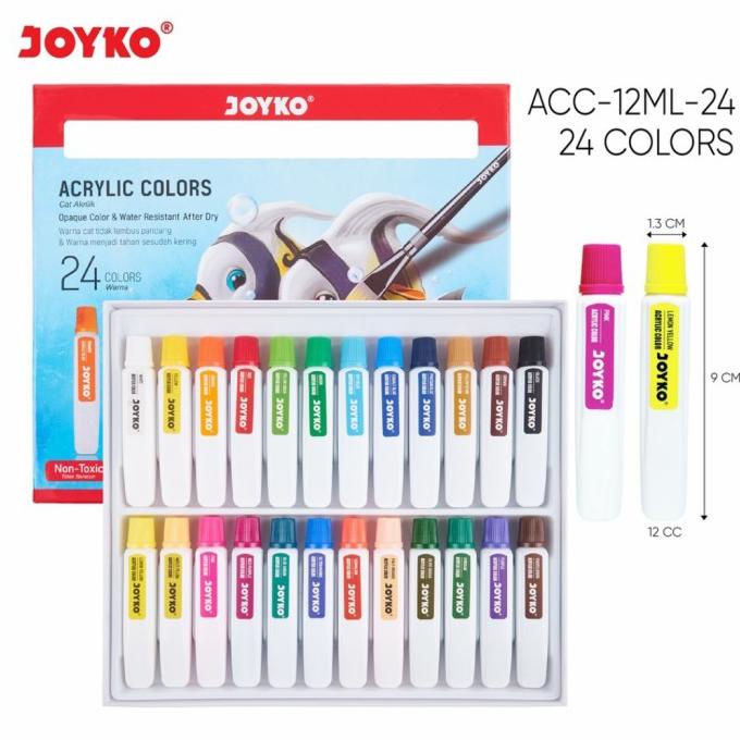 

TERBARUU!! cat akrilik titi 24 warna cat acrylic waterbase PROMO