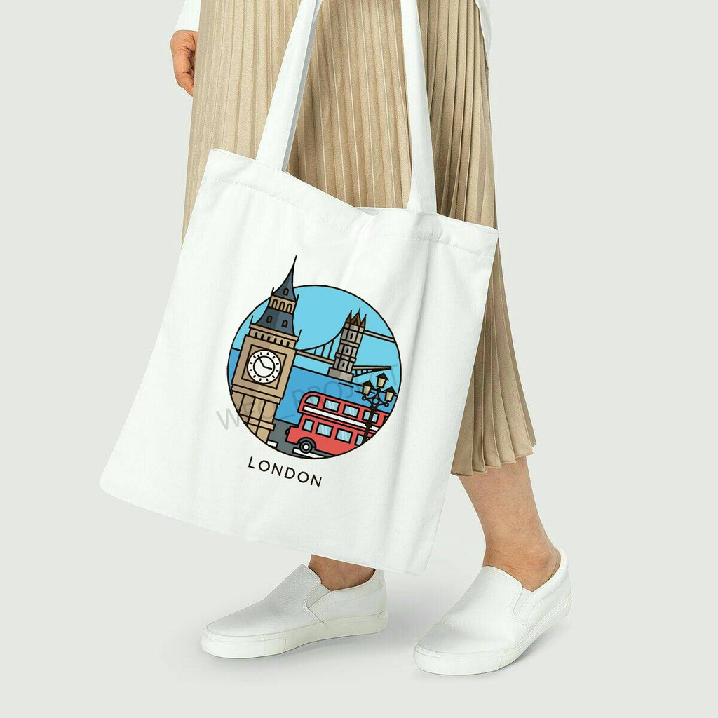 TOTE BAG KANVAS / TOTE BAG WANITA / TOTE BAG KOTA DUNIA