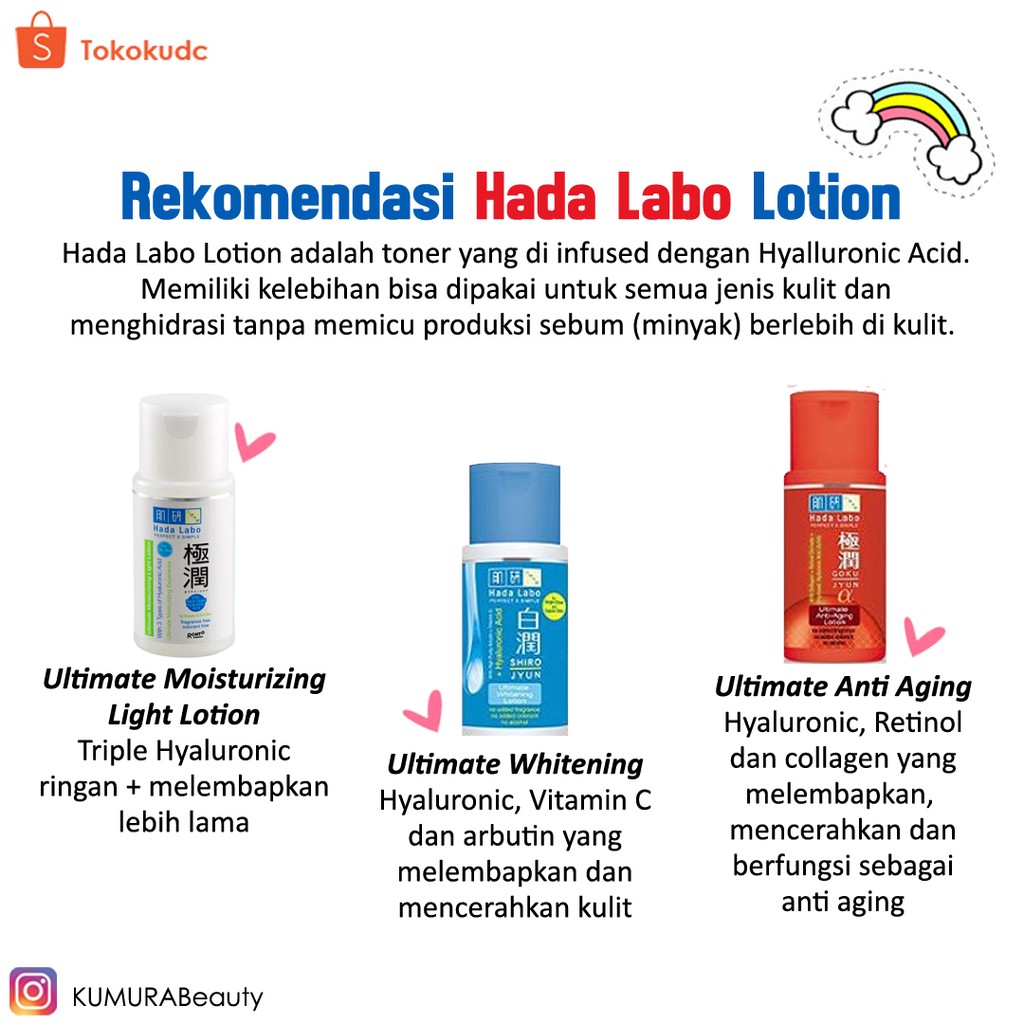 HADA LABO LOTION 100ML BPOM TONER GOKUJYUN SHIROJYUN ALPHA