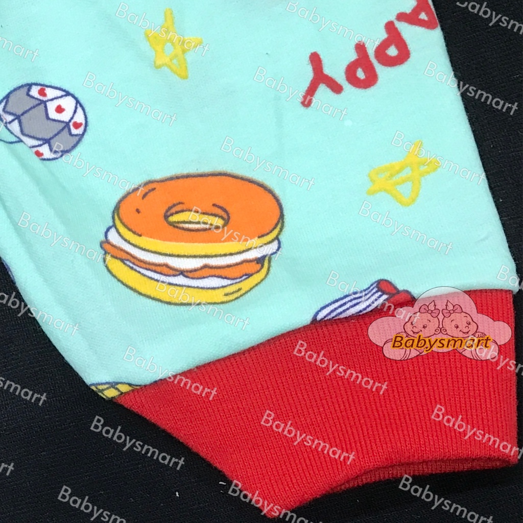 Babysmart - Setelan PANJANG Anak/Bayi FULL PRINT Motif CAKE STL-P01 MOM'S GIFT SNI Bahan 100% Katun DK PREMIUM Size S - XL