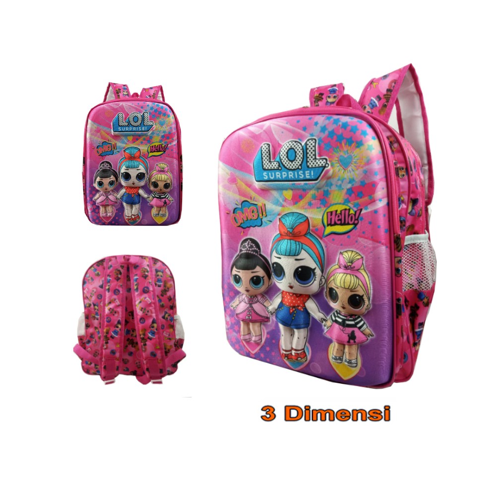 TAS RANSEL SEKOLAH ANAK PEREMPUAN SD/TK 3 DIMENSI KARAKTER LOL/L.O.L 8431