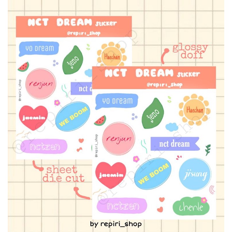 

Nct Dream Sticker Set Die Cut | Nct dream Stiker