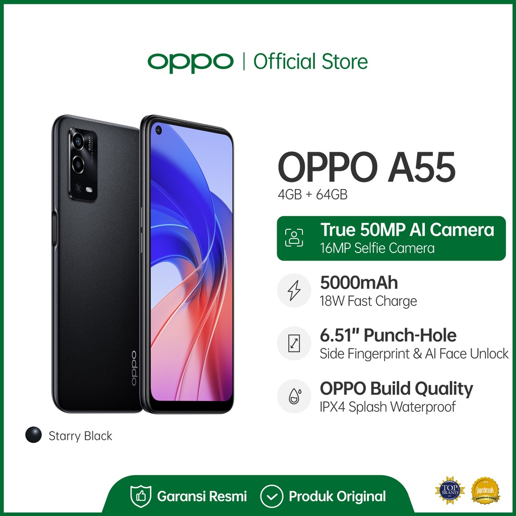 OPPO A55 4GB/64GB | OPPO Indonesia GARANSI RESMI