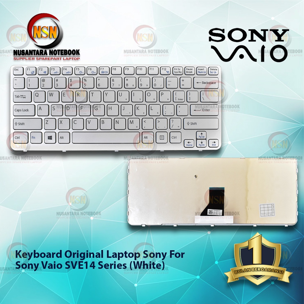 Keyboard Original Laptop Sony Vaio SVE14 Putih Series