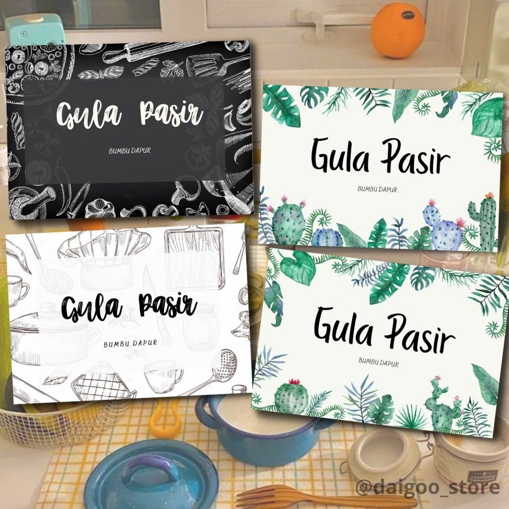 Stiker Label Bumbu Dapur | Stiker Toples Custom Tulisan