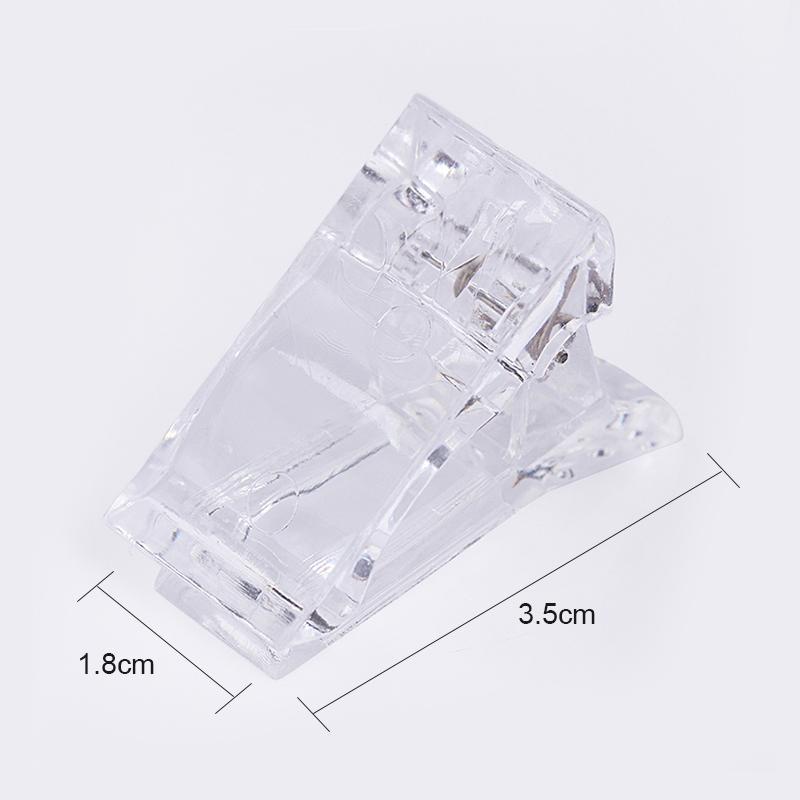 5pcs Klip Poly Gel Enkryptor Extension Kuku Palsu Uv Bahan Plastik Transparan Led