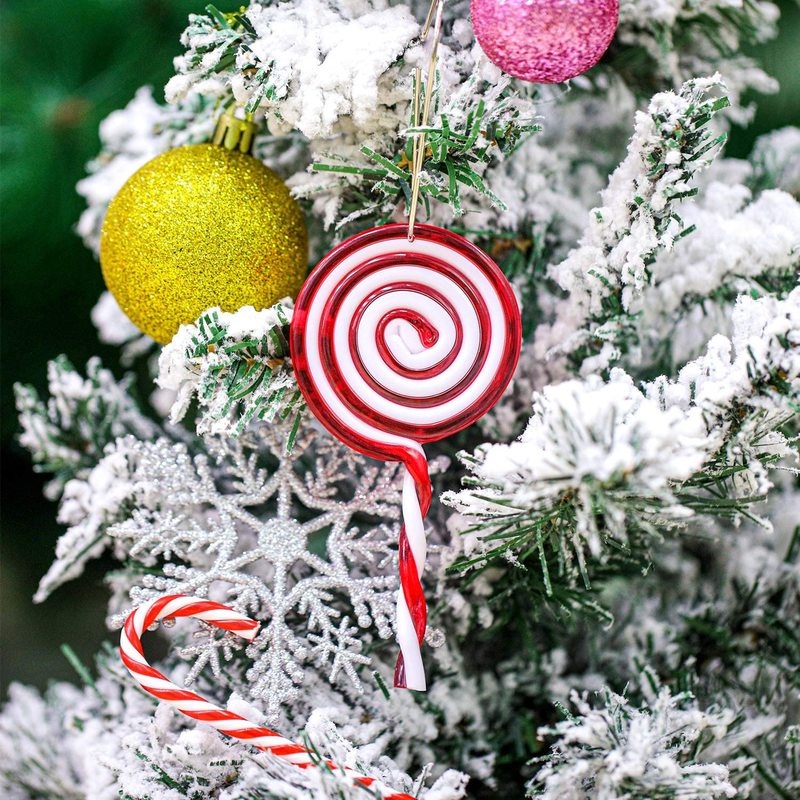 Ornamen Permen Lolipop Palsu 3D Untuk Dekorasi Pohon Natal