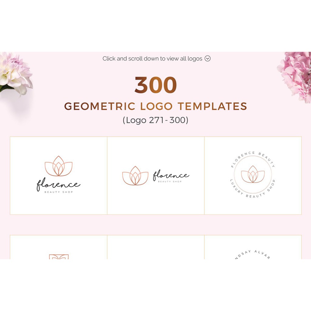 300 Geometric Premade Logo Bundle - Adobe Photoshop &amp; Illustrator