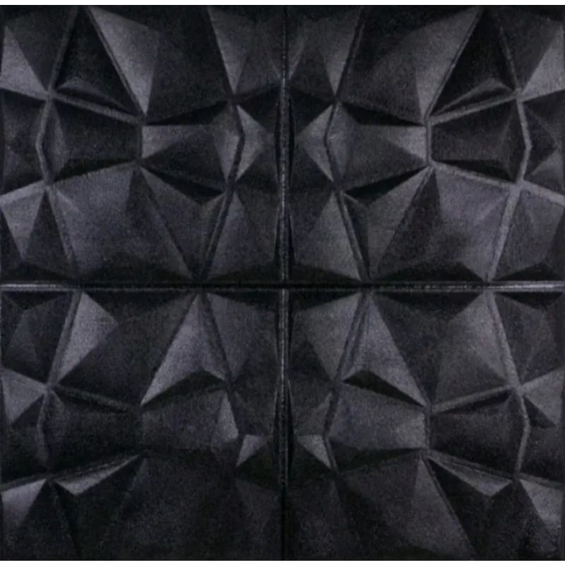 Wallpaper Foam 3D Motif Diamond 70x70cm Tebal 5mm-Diamond Hitam