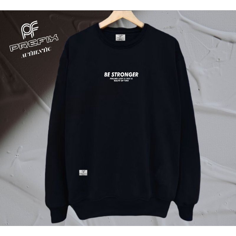 Crewneck Sweater Crewneck Hitam Pria Wanita Premium Distro