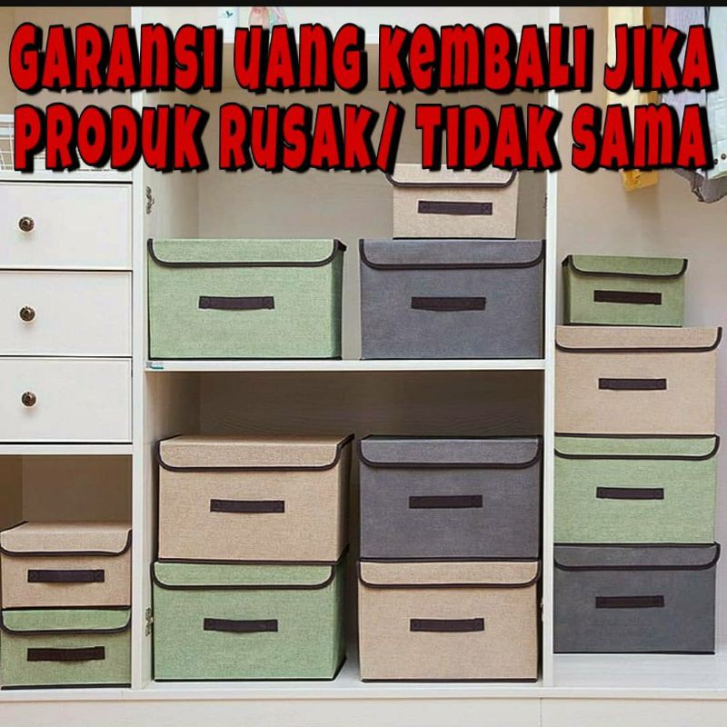 Storage box 2 in 1 FREE 1 korek kuping / Storage box kanvas 2 in 1/ kotak penyimpanan 2 in 1