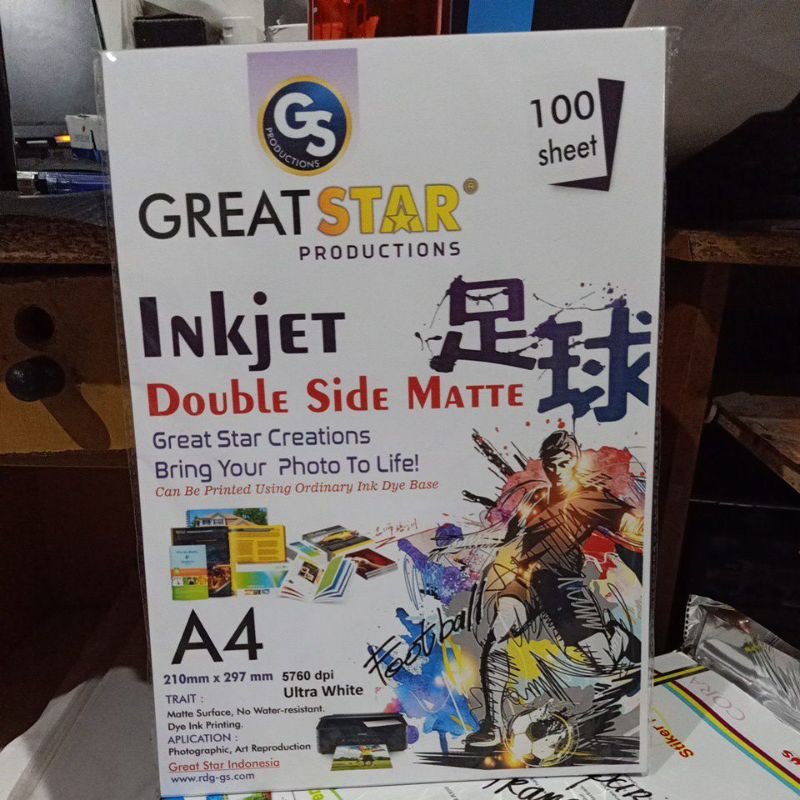 Jual INKJET DOUBLE SIDE MATE PAPER 140 GSM A4/100 LEMBAR ANTI AIR(BISA
