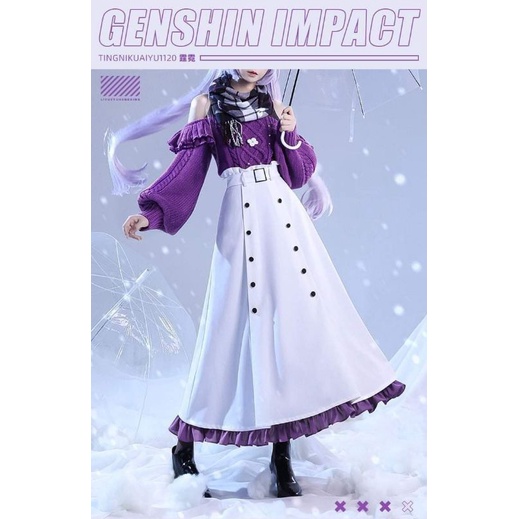 (Ready Limited) By 1/3 Delusion Cosplay Keqing Genshin Impact Casual Lantern Night Snow Winter