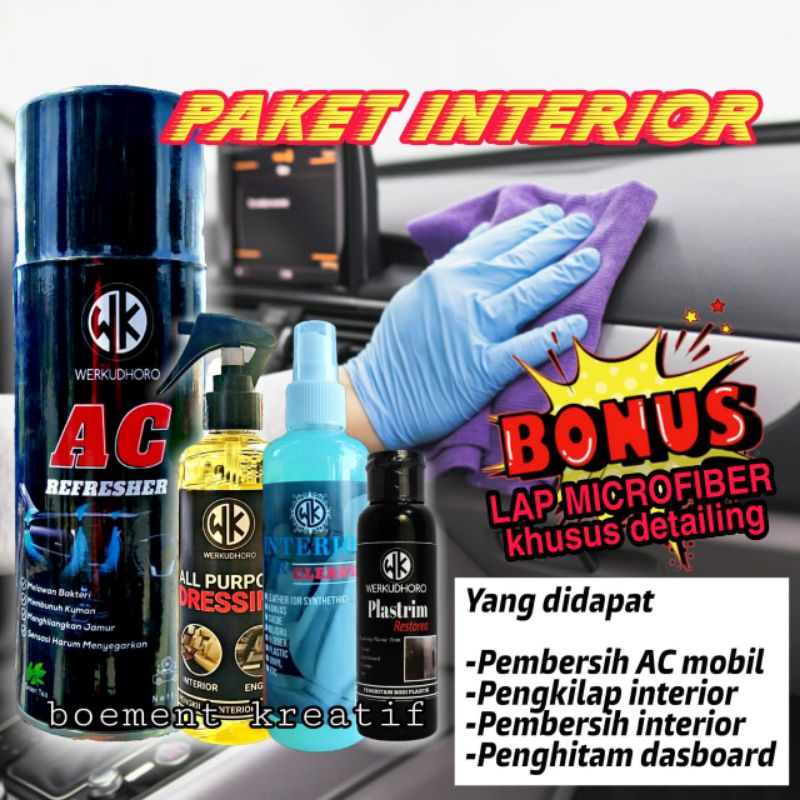 Paket perawatan interior mobil / Ac refresher mobil / pembersih interior mobil / pengkilap interior / penghitam dasboard mobil