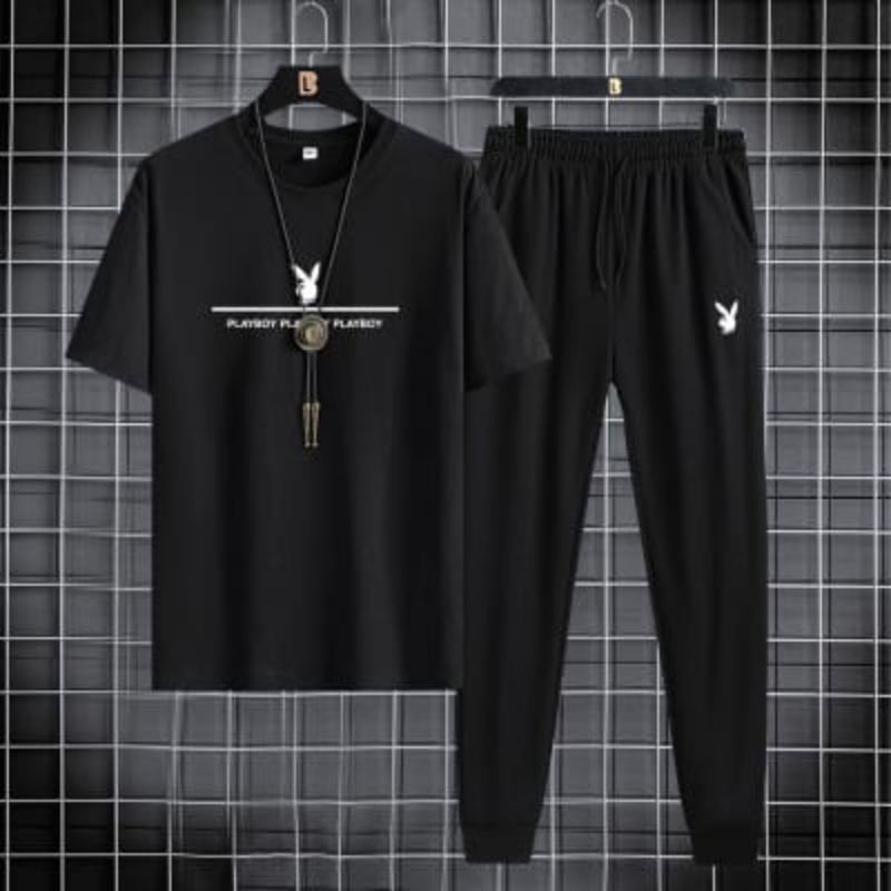 Kaos Katun PlayBoy-Set pakaian Pria