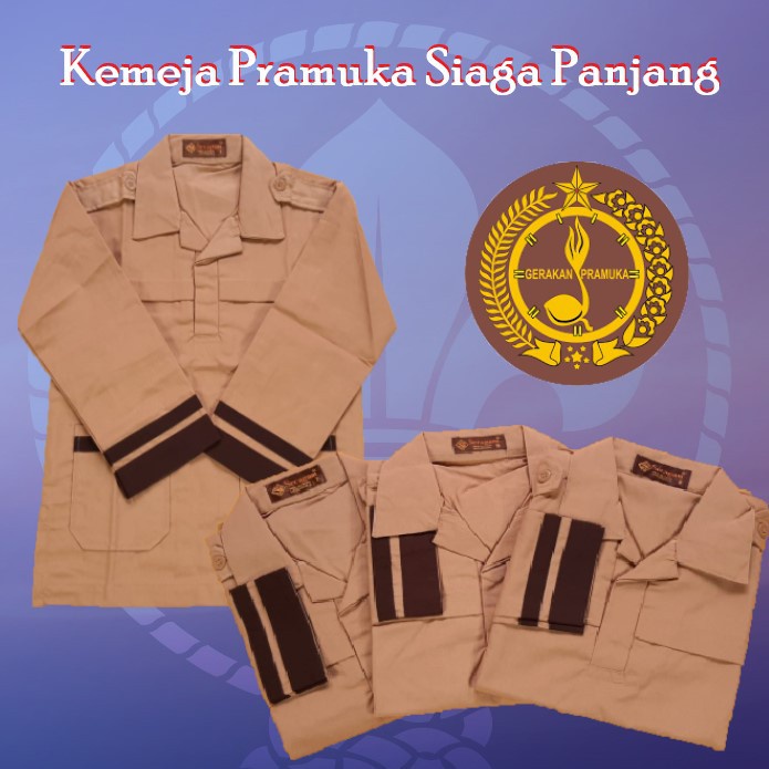 BAJU SRAGAM SEKOLAH PRAMUKA SIAGA PANJANG TEX SD KLS 1 SAMPAI KLS 3 LAKI, PEREMPUAN( MERK SERAGAM )