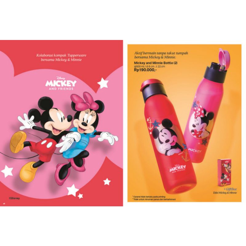 botol minum mickey n minnie by  tupperware