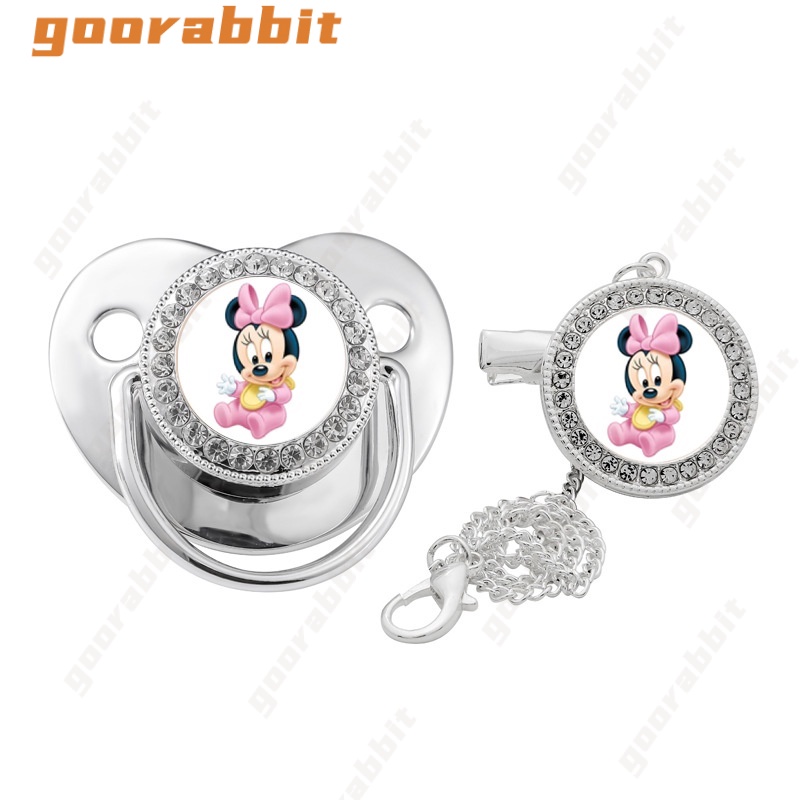 Klip Rantai Dot Bayi Desain Minnie Bling Transparan