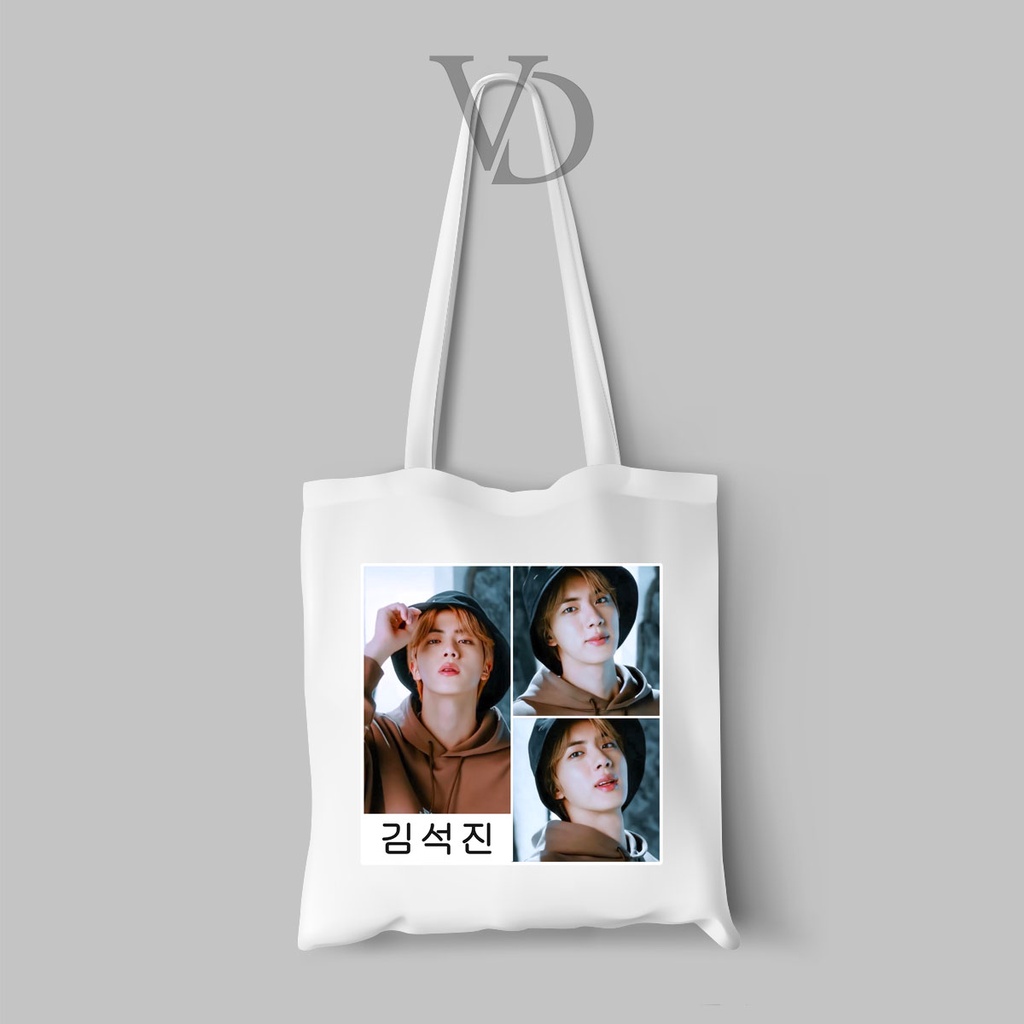 JIN Tote bag totebag Kanvas ARMY/ tas belanja KOREA KPOP