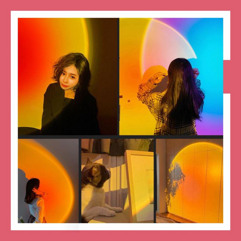 Lampu sunset // Lampu dekorasi kamar aesthetic // Lampu viral di tiktok