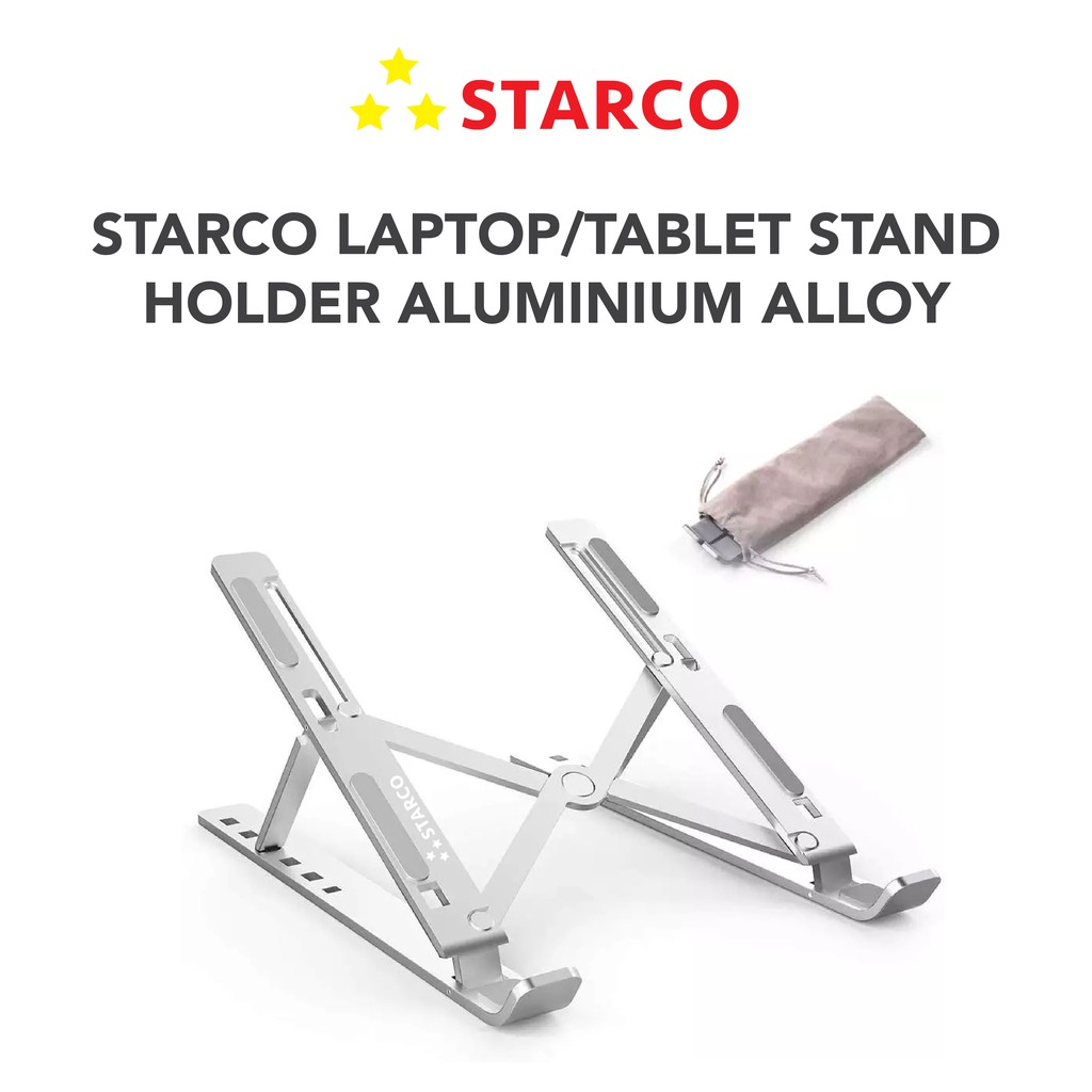 Starco Tablet Stand Laptop Stand Holder Dudukan Laptop Aluminium Alloy-4